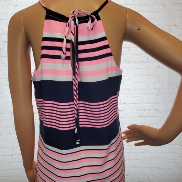 NWT Pink Owl hot pink and navy blue striped dress - Picture 6 of 8